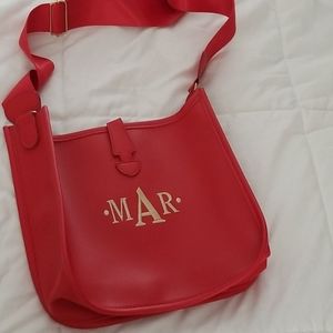 Red messenger bag MAR monogram